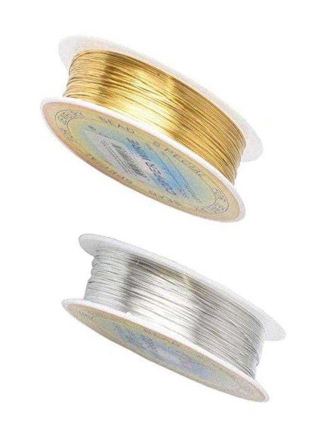 DIY Crafts Pack of 4 Roll, Gold, Rolls Colors Gauge (0.4mm) Copper Jewelry Beading Wire Tarnish Resistant Metal Wire Crafts Beading Jewelry Making, (Pack of 4 Roll, Gold) - Image 2